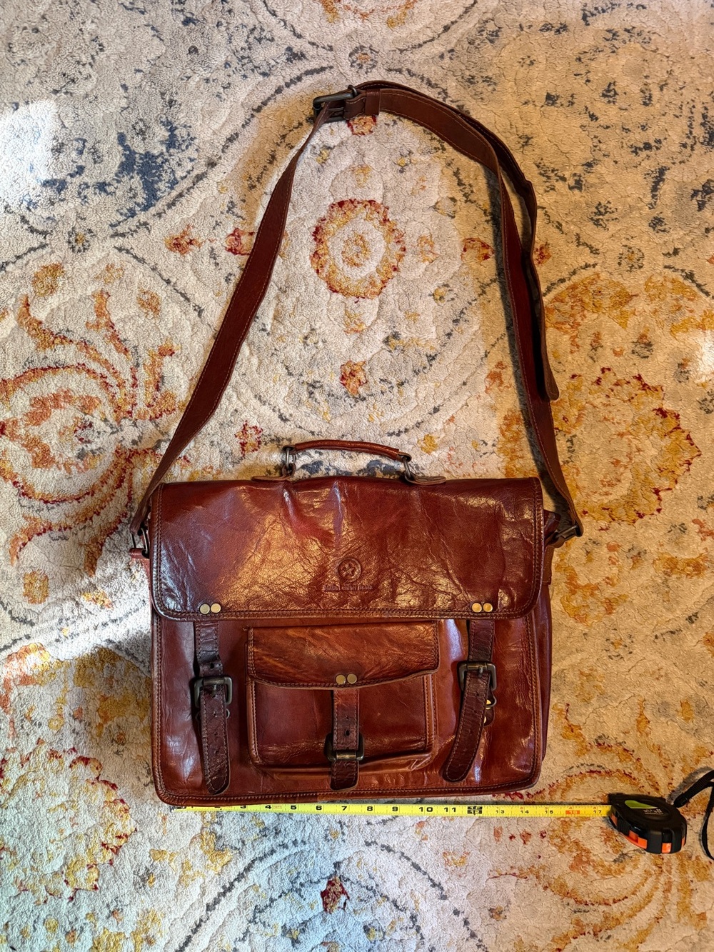 Brown Leather Messenger Laptop Bag - Classic Satchel